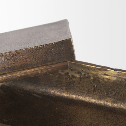 Porschia Small Antiqued Gold Metal Decorative Box