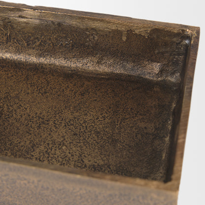 Porschia Small Antiqued Gold Metal Decorative Box