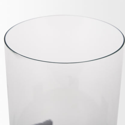 Price Small Matte Black Metal w/ Glass Hurricane Candle Holder