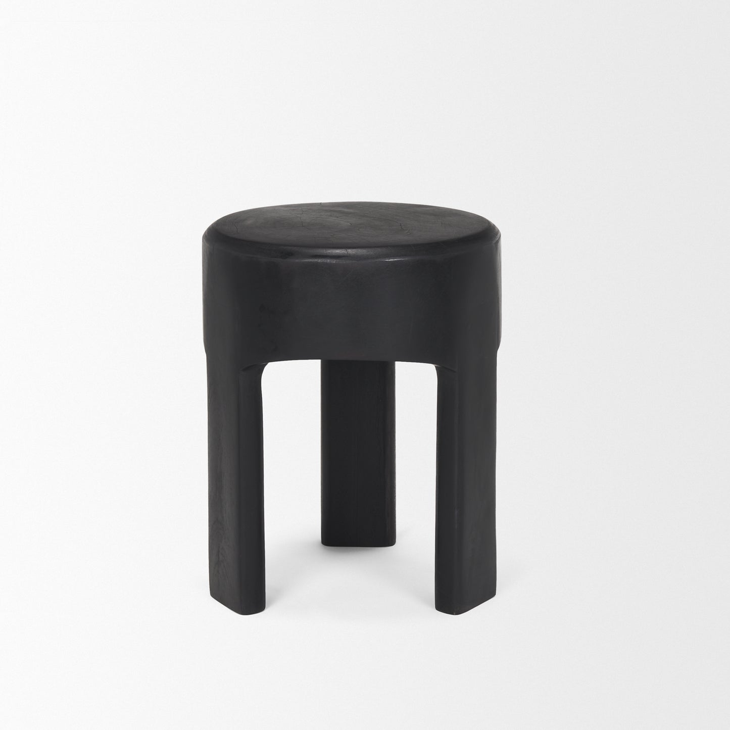 Riya Solid Black Wooden Stool