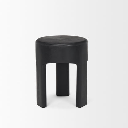 Riya Solid Black Wooden Stool