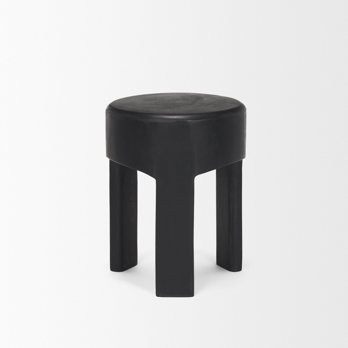 Riya Solid Black Wooden Stool