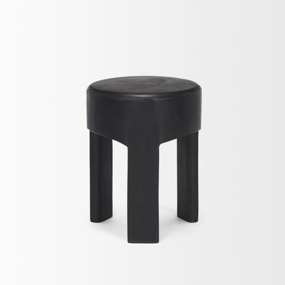 Riya Solid Black Wooden Stool