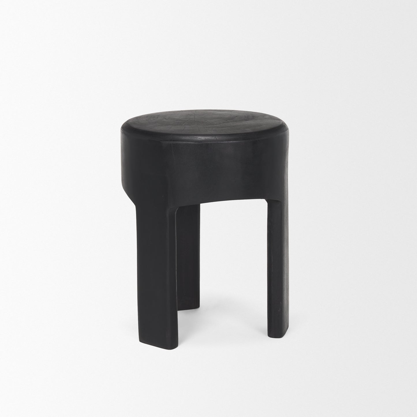Riya Solid Black Wooden Stool