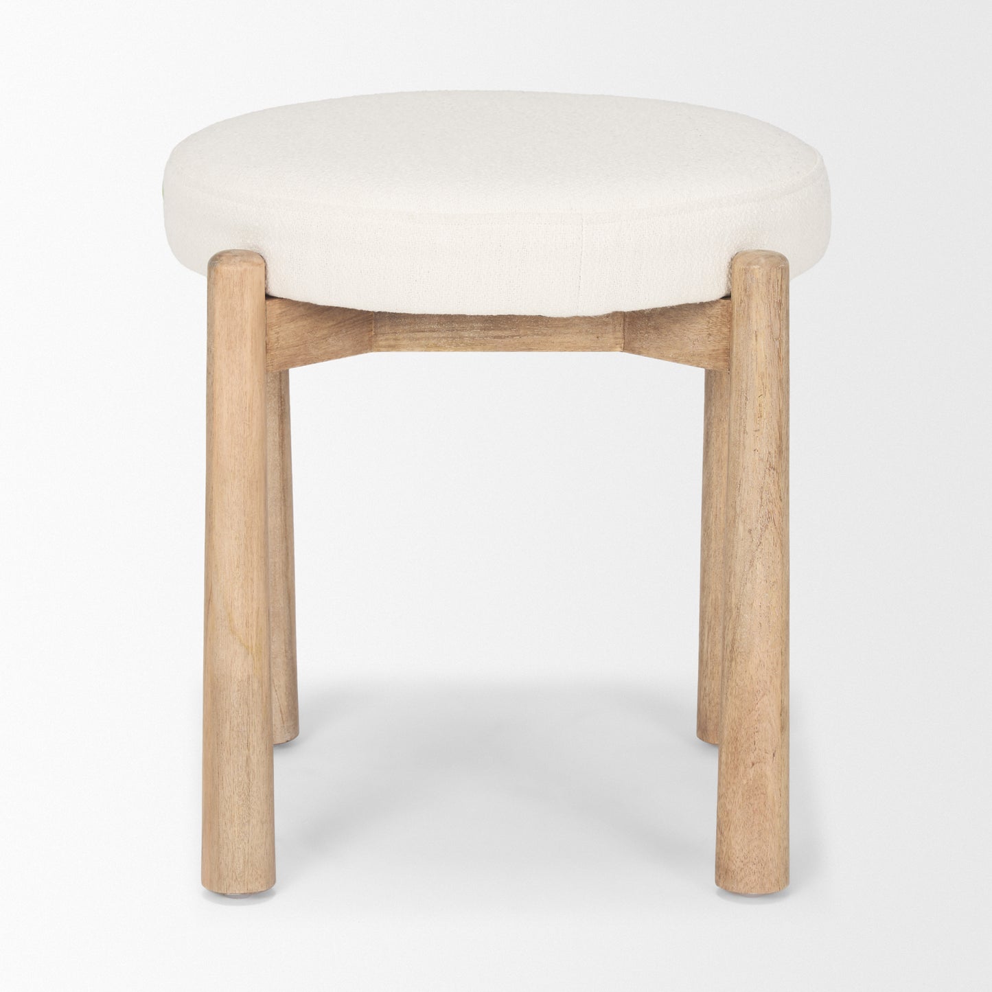 Shaiden Brown Wood w/ Cream Fabric Stool