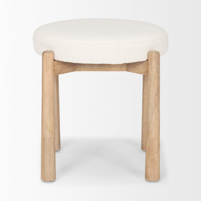 Shaiden Brown Wood w/ Cream Fabric Stool