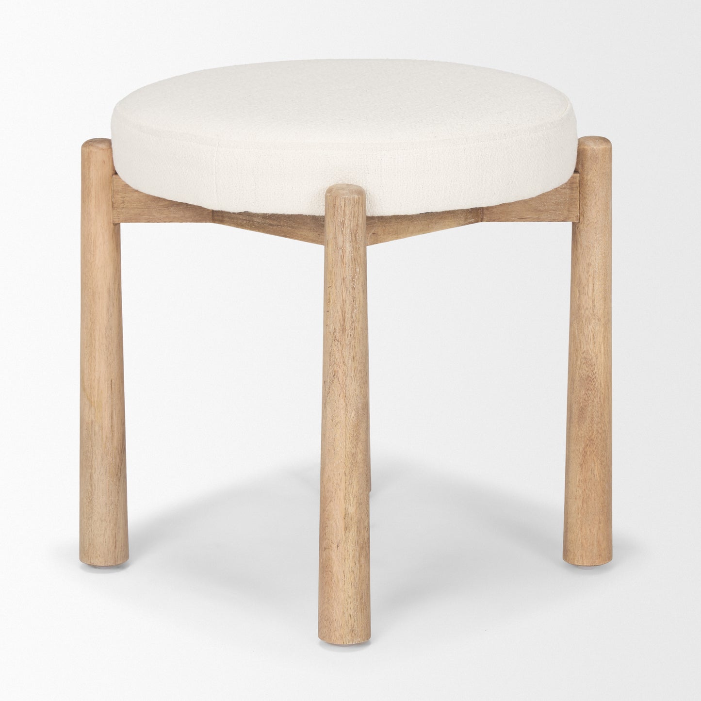 Shaiden Brown Wood w/ Cream Fabric Stool