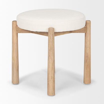 Shaiden Brown Wood w/ Cream Fabric Stool