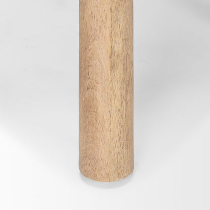 Shaiden Brown Wood w/ Cream Fabric Stool