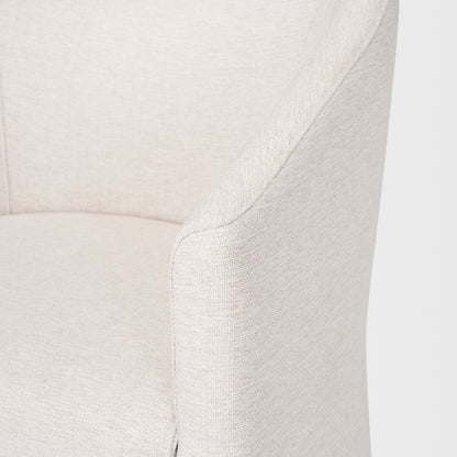 Sondra Oatmeal Performance Fabric Upholstered Club Dining Chair