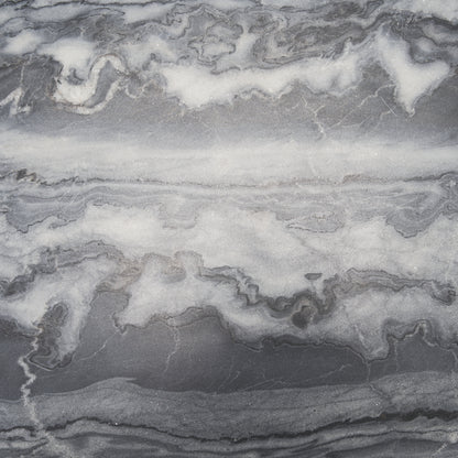 Taite Solid Dark Gray Marble Pedestal Accent Table