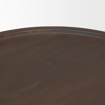 Takoda Dark Brown Wood Tapered Drum Accent Table
