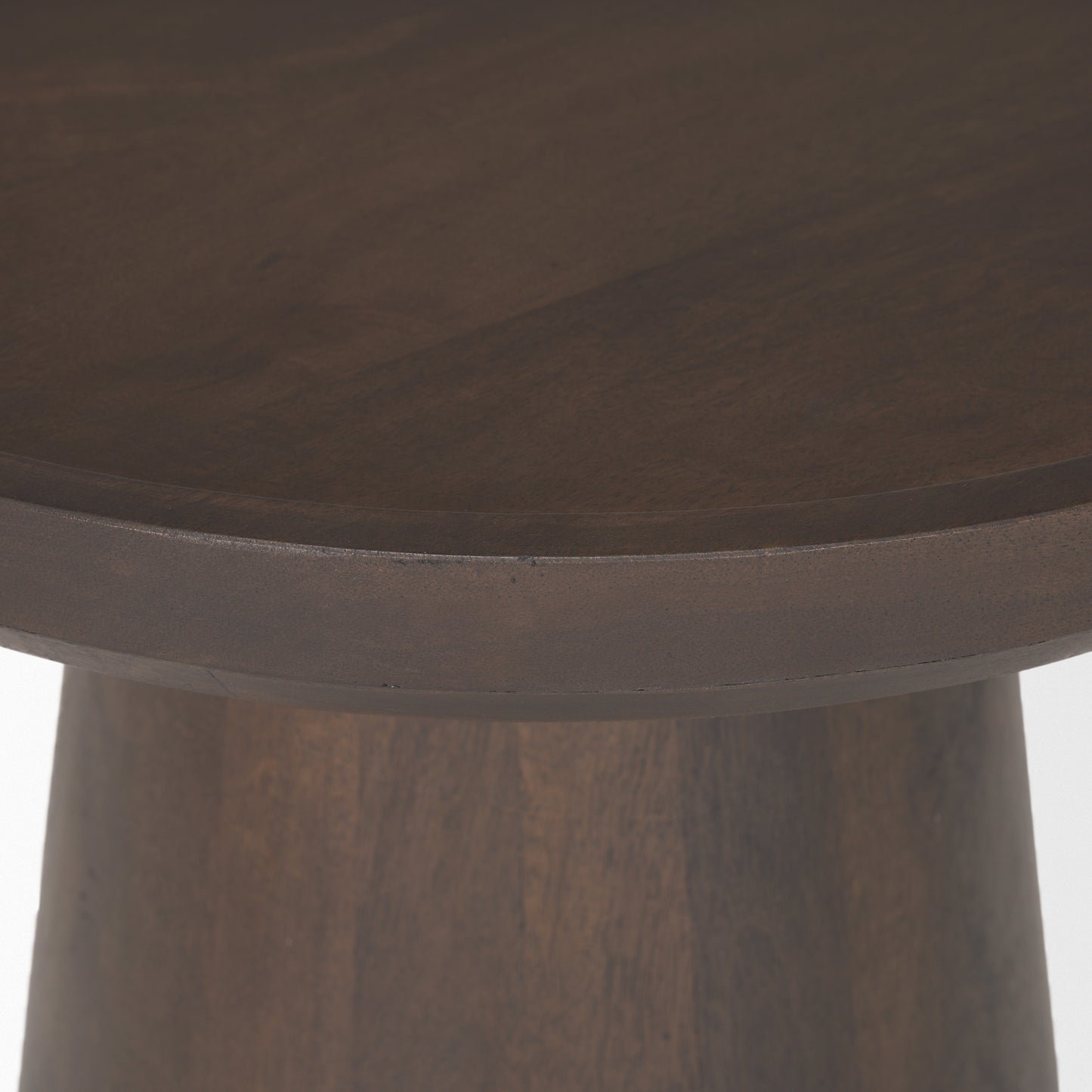 Takoda Dark Brown Wood Tapered Drum Accent Table