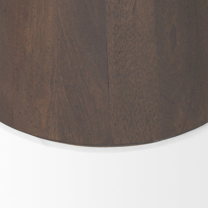 Takoda Dark Brown Wood Tapered Drum Accent Table