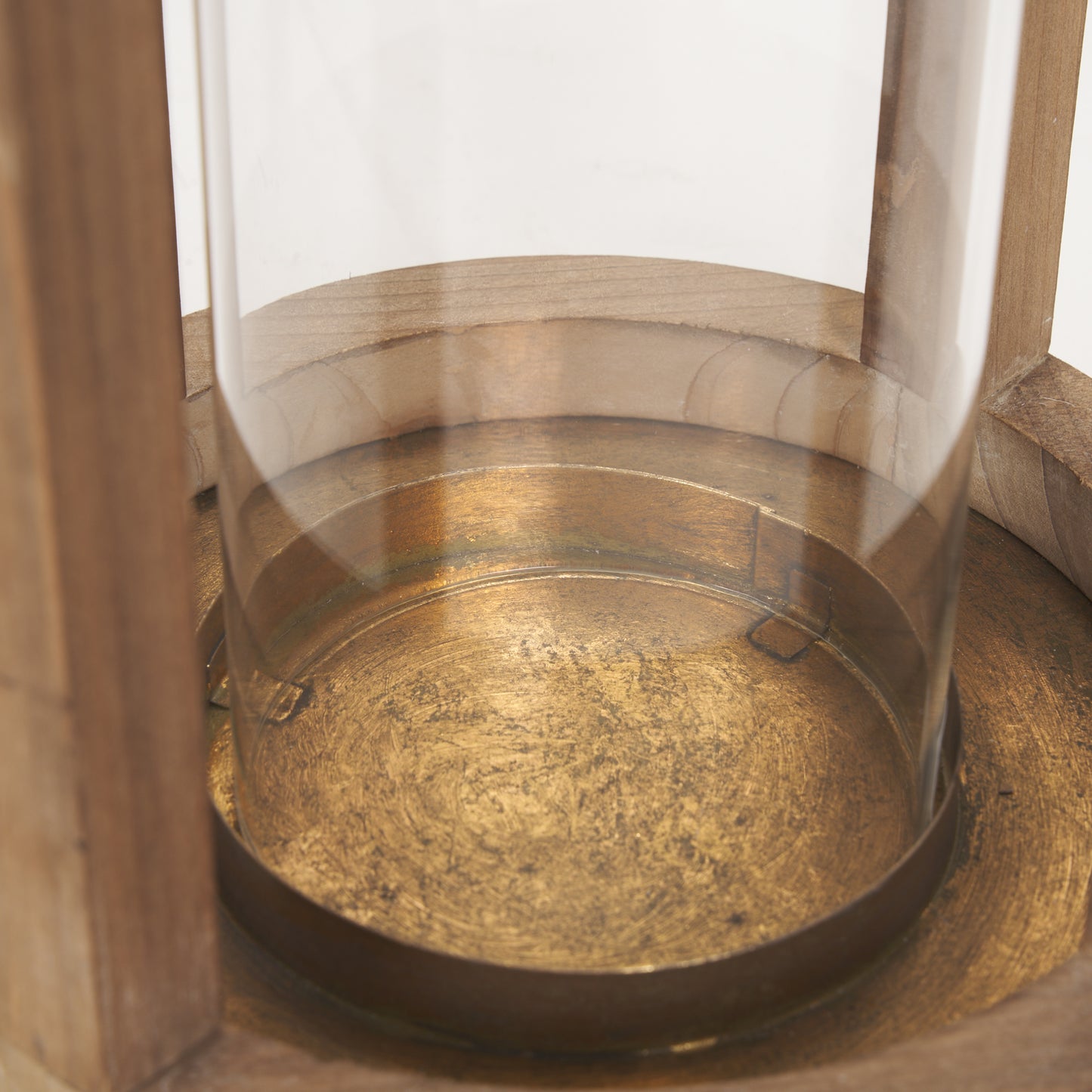 Andy II Small Natural Wood Cylindrical Lantern