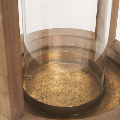 Andy II Small Natural Wood Cylindrical Lantern