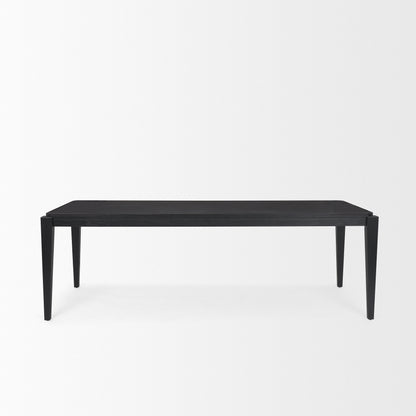 Teva Black Wood Rectangular 92" Dining Table