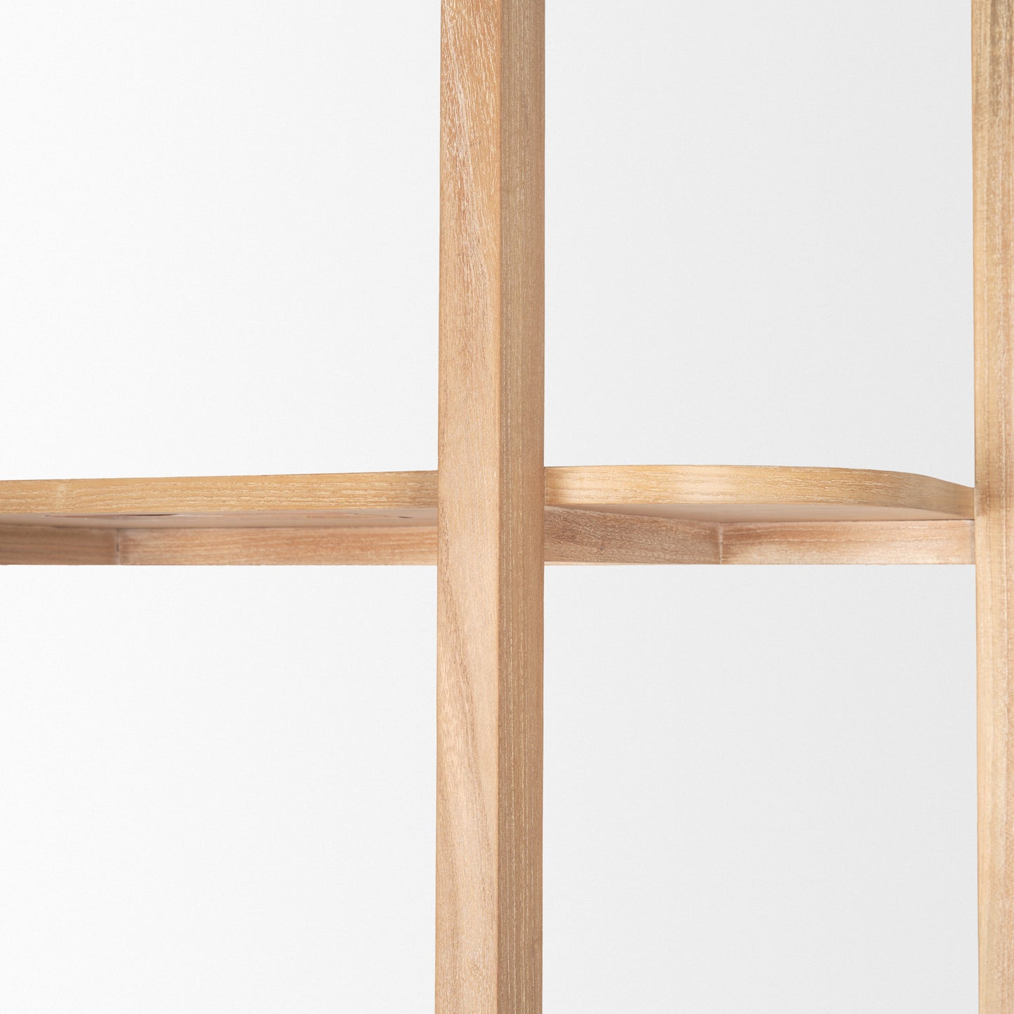 Taylin Light Brown Solid Wood Open Bookshelf