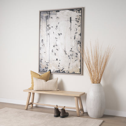 Sekou Light Brown Wooden Craftsman Bench