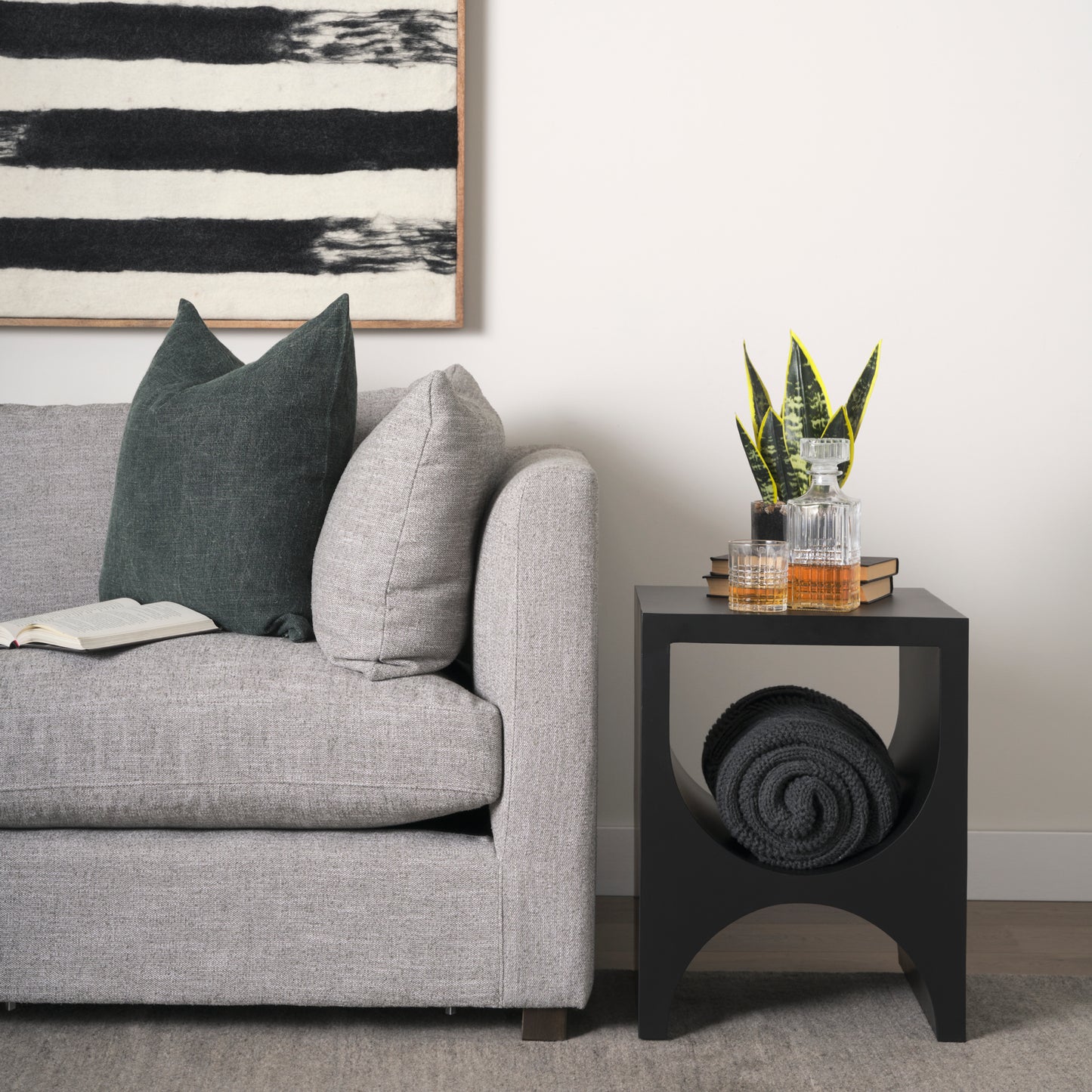 Sobi Matte Black Square Metal Side Table