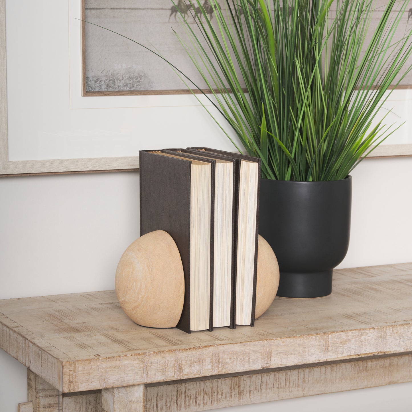 Rahmi Sandstone Orb Bookends