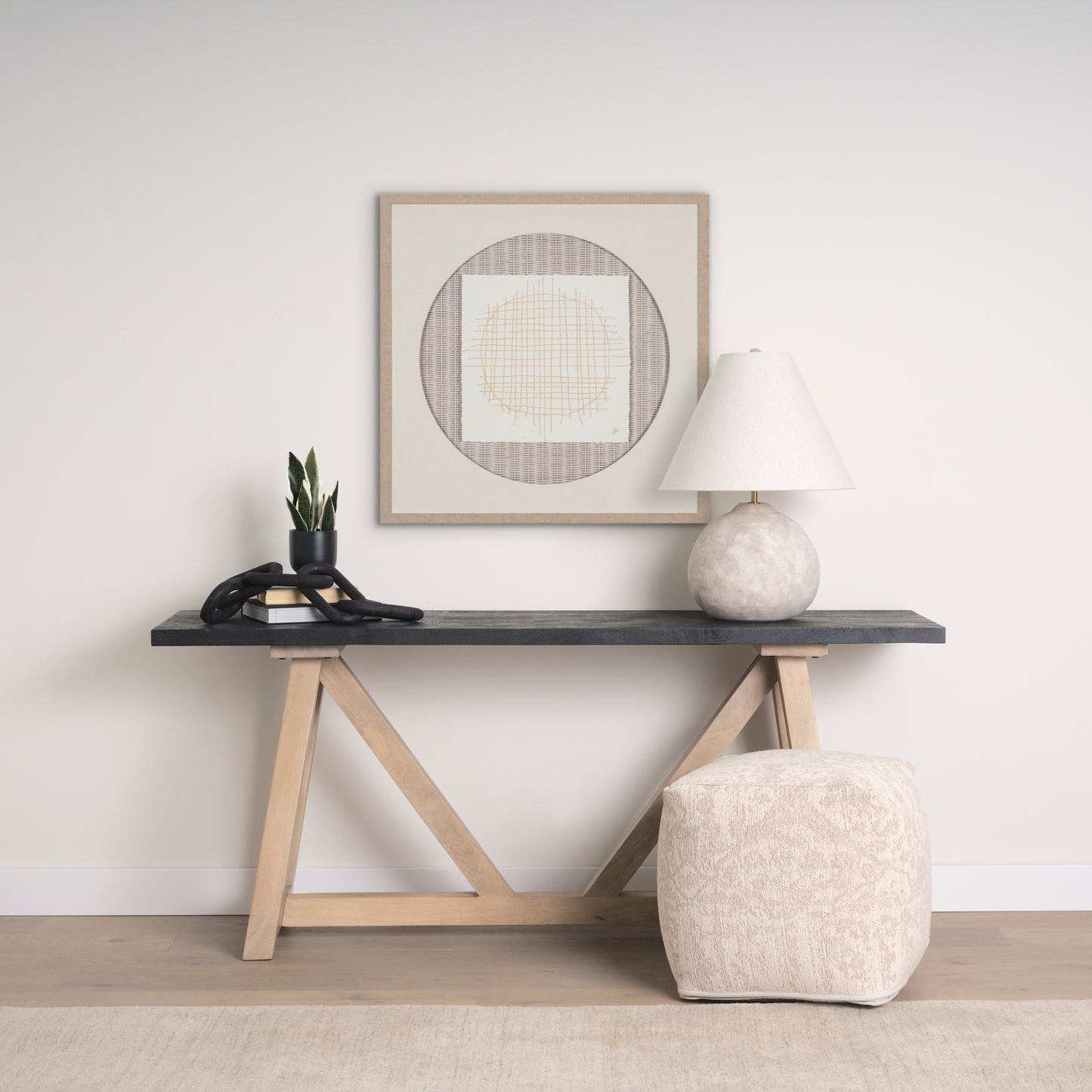 Khloe Small Cream Pouf