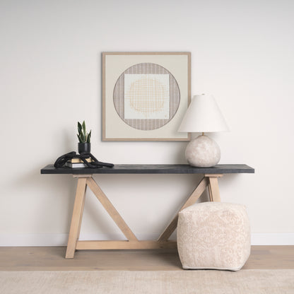 Khloe Small Cream Pouf