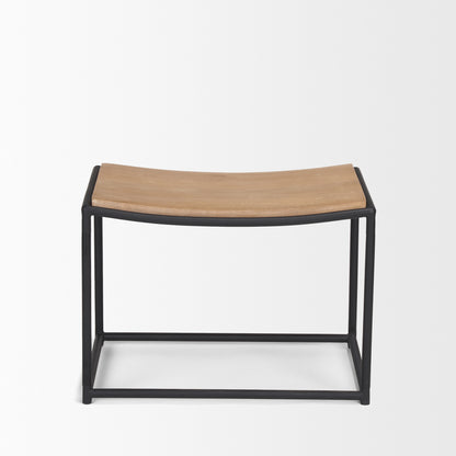 Taniel Light Brown Wood w/ Black Metal Stool