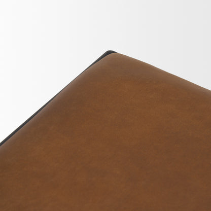 Taniel Brown Leather w/ Black Metal Stool