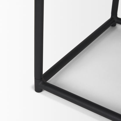 Taniel Brown Leather w/ Black Metal Stool