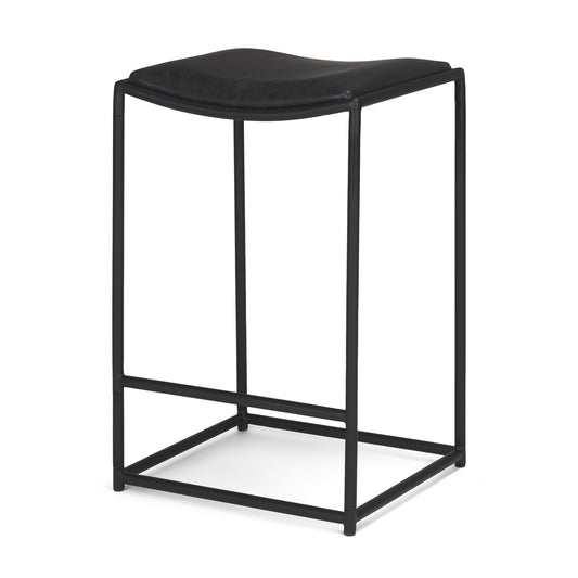 Taniel Black Leather w/ Black Metal Counter Stool