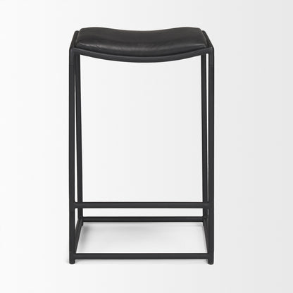 Taniel Black Leather w/ Black Metal Counter Stool