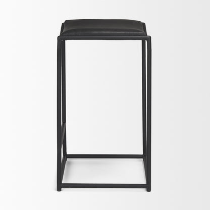 Taniel Black Leather w/ Black Metal Counter Stool