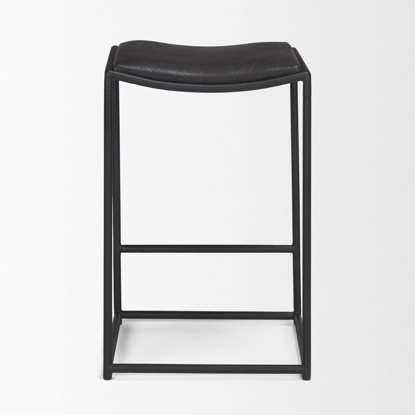 Taniel Black Leather w/ Black Metal Counter Stool