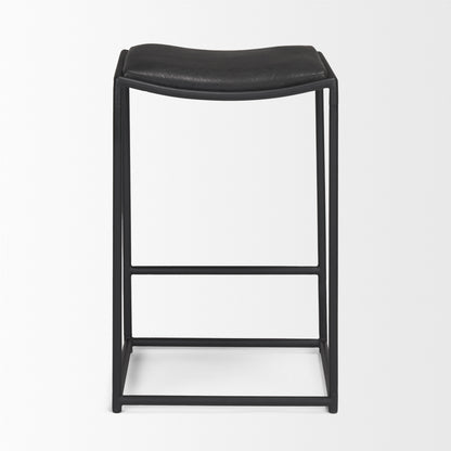 Taniel Black Leather w/ Black Metal Counter Stool