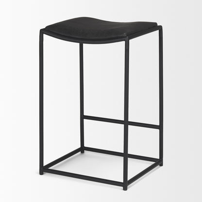 Taniel Black Leather w/ Black Metal Counter Stool