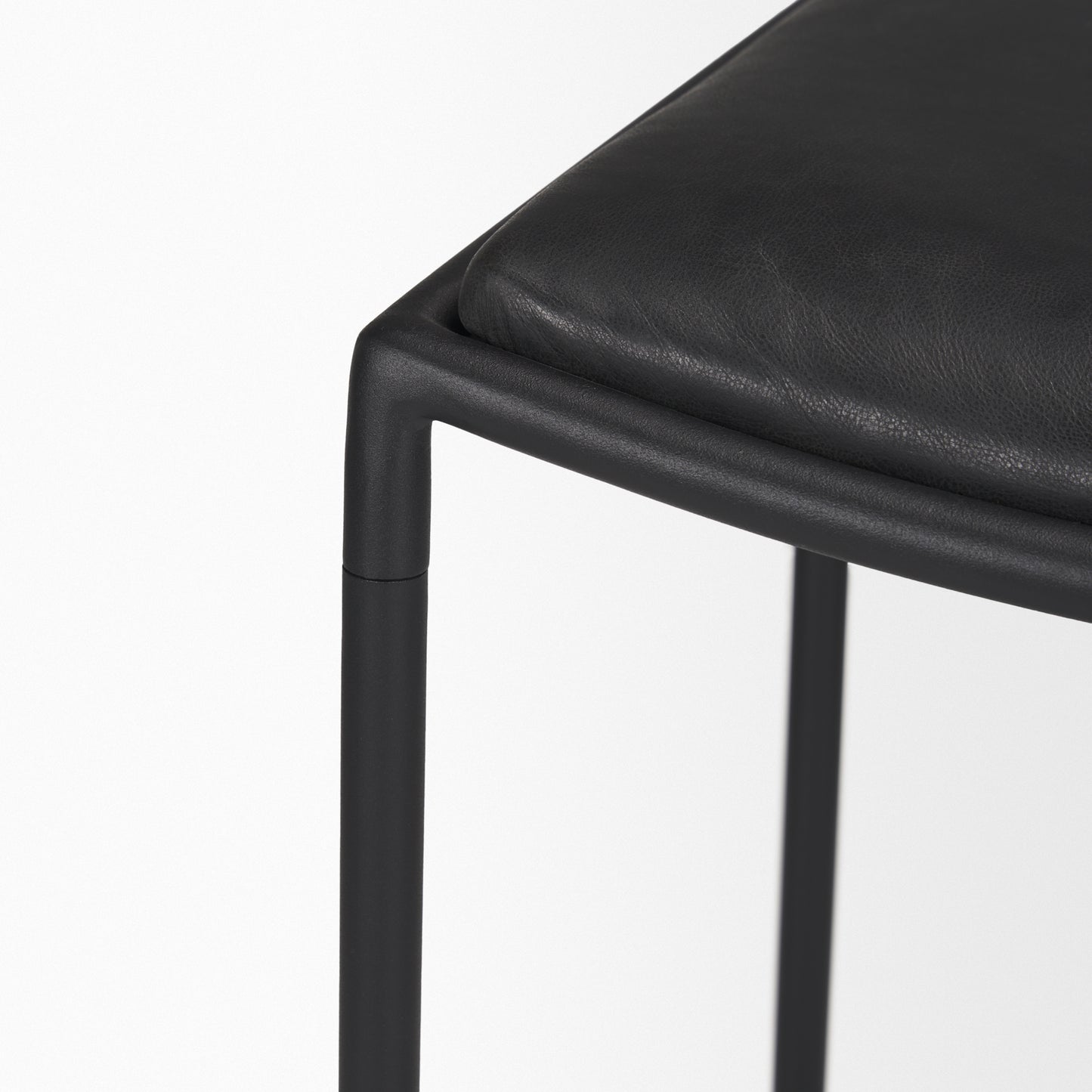 Taniel Black Leather w/ Black Metal Counter Stool