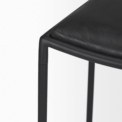 Taniel Black Leather w/ Black Metal Counter Stool