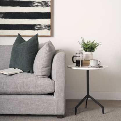 Halston Arm Pillow Light Gray Performance Fabric