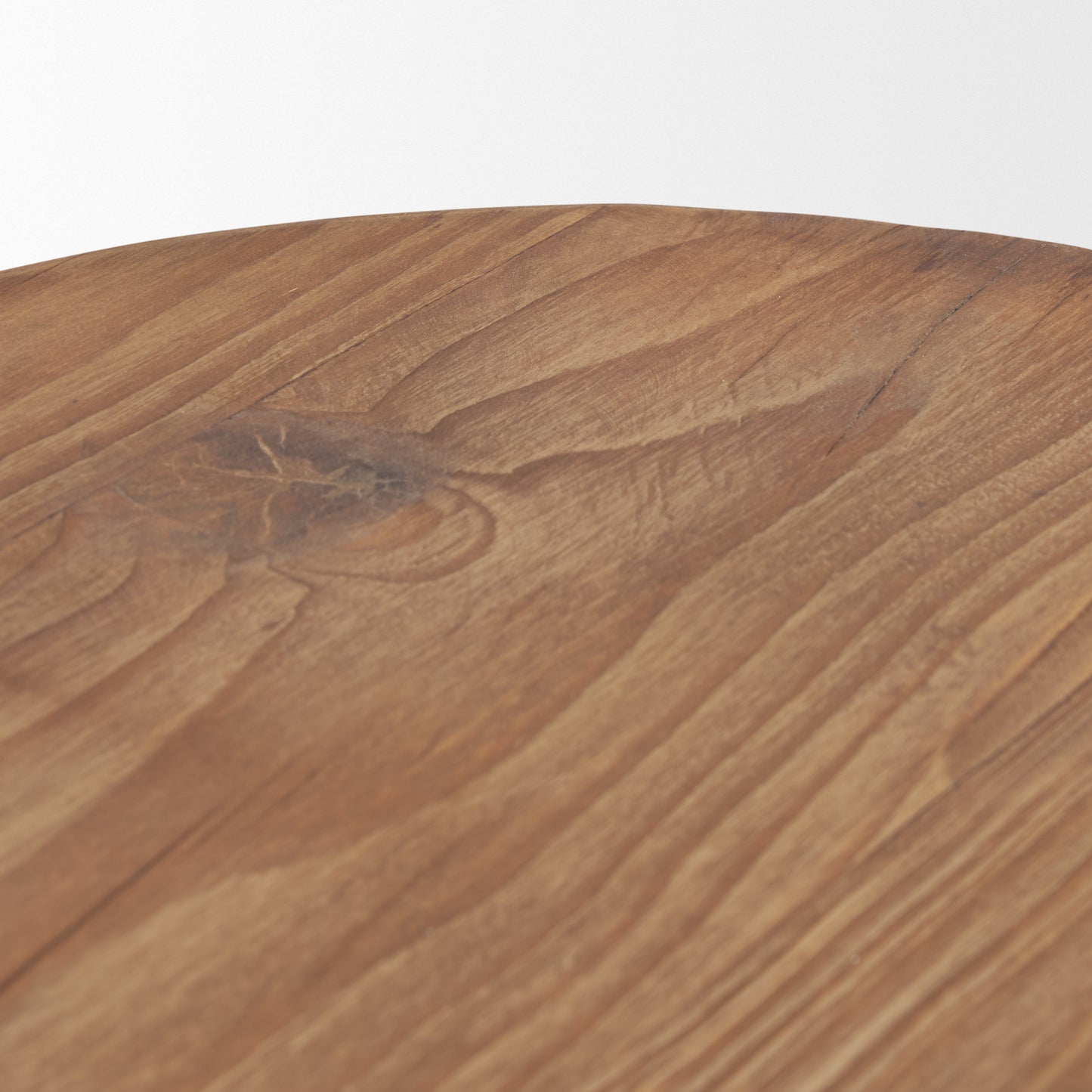 Tahlia Round Natural Brown Wood w/ Angled Legs Stool