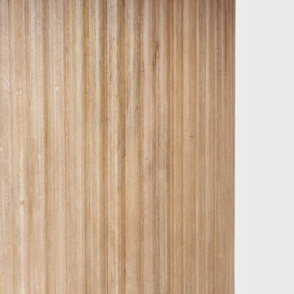 Terra 60L x 60W x 30H Light Brown Wood Round Fluted Dining Table