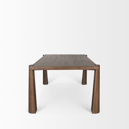 Tammar Rectangular Brown Wood w/ Tapered Legs Dining Table