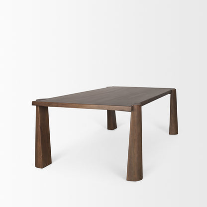 Tammar Rectangular Brown Wood w/ Tapered Legs Dining Table