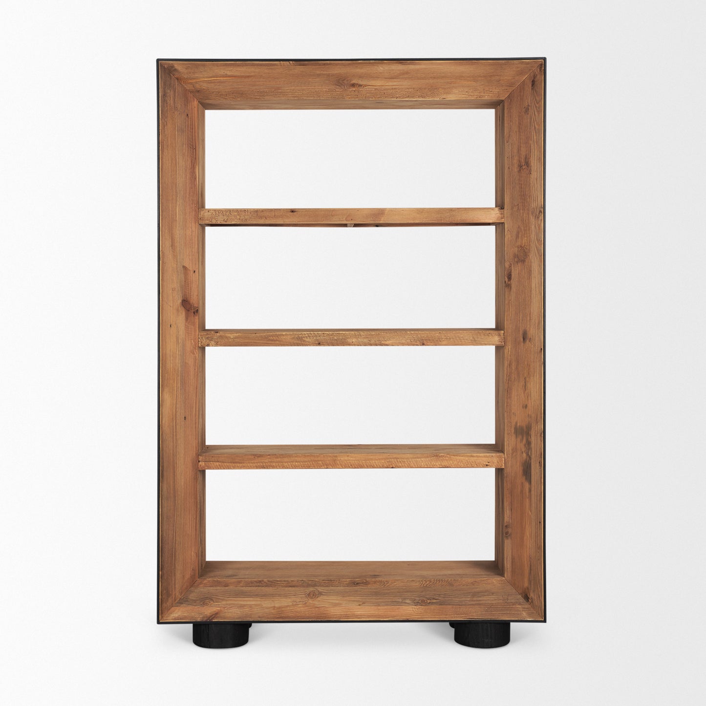 Tabor Natural Wood w/ Black Oak Frame Bookcase