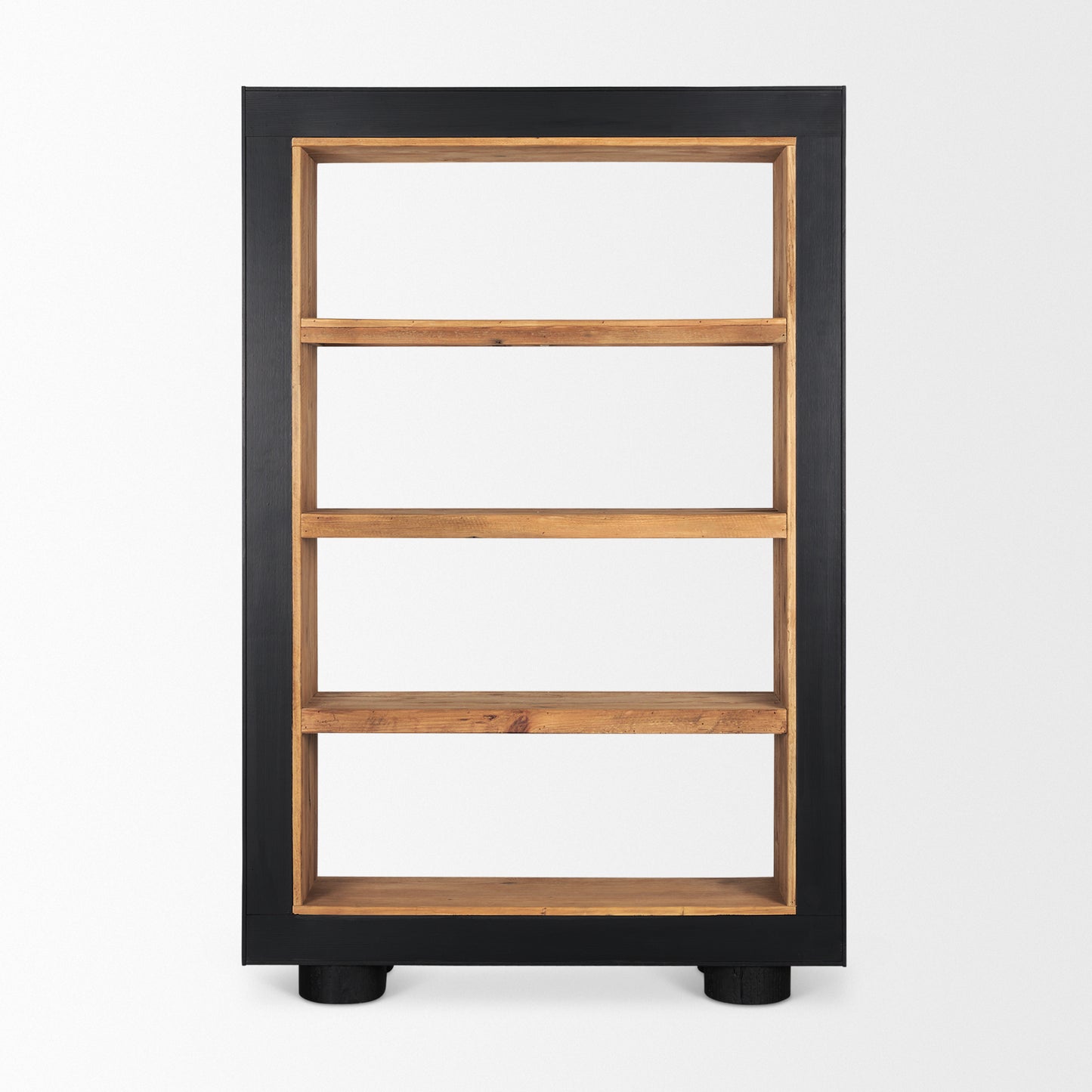 Tabor Natural Wood w/ Black Oak Frame Bookcase