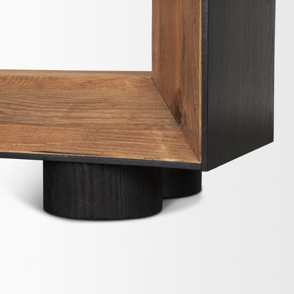 Tabor Natural Wood w/ Black Oak Frame Bookcase