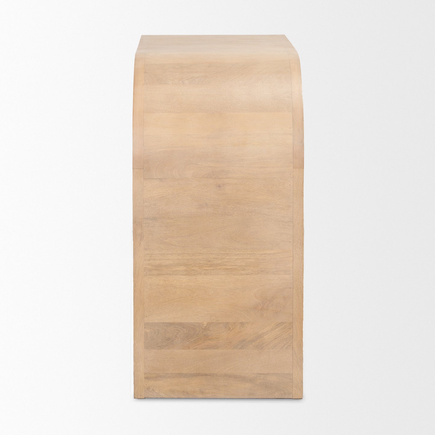 Sorina Reverse Fluted Light Brown Wood Accent Cabinet