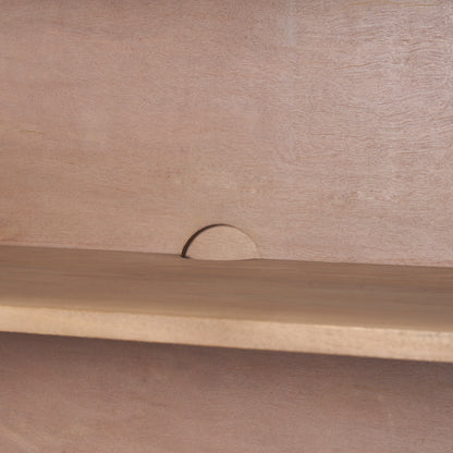 Sorina Reverse Fluted Light Brown Wood Accent Cabinet