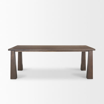 Wolcott Rectangular Dark Brown Solid Wood Dining Table