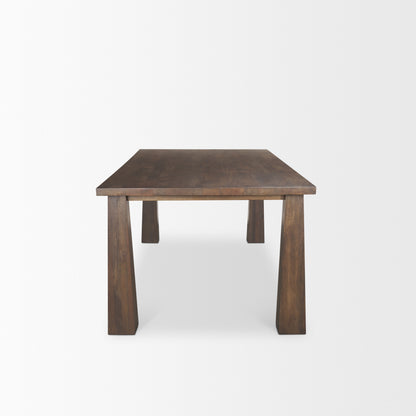 Wolcott Rectangular Dark Brown Solid Wood Dining Table
